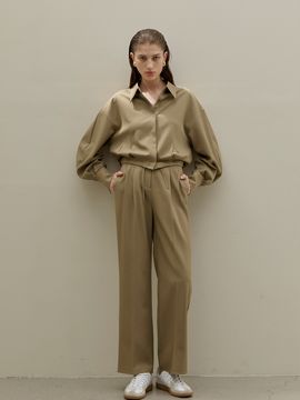 Atelier Nain Vera Setup High Waist Two-Tuck Wide Long Pants