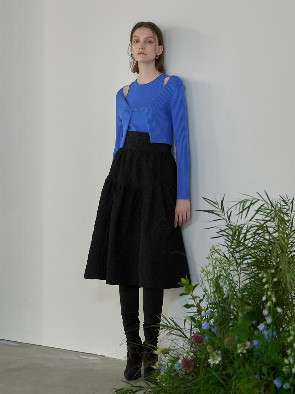 Atelier Nain Virtual Emboss Flare Skirt