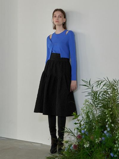 Atelier Nain Virtual Emboss Flare Skirt