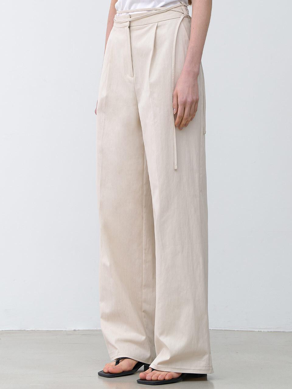 Atelier Nain WAIST DOUBLE STRAP TUCK WIDE PANTS (PT-5642)