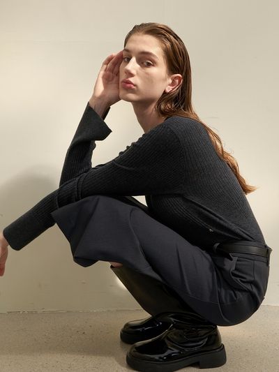 Atelier Nain Wool Slim Fit Round Neck Sweater