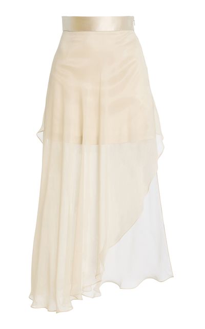 Atelier Prabal Gurung Atelier Prabal Gurung Asymmetric Layered Chiffon Midi Skirt