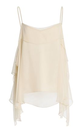 Atelier Prabal Gurung Atelier Prabal Gurung CharmeuseChiffon Flounce Camisole Top