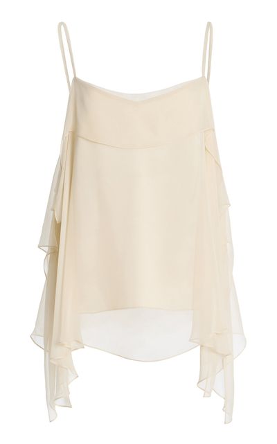 Atelier Prabal Gurung Atelier Prabal Gurung CharmeuseChiffon Flounce Camisole Top