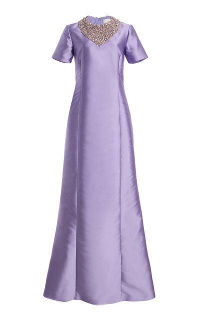 Atelier Prabal Gurung Atelier Prabal Gurung EmbellishedNeck Mikado Gown