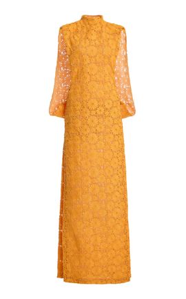 Atelier Prabal Gurung Atelier Prabal Gurung Guipure Lace MockNeck Open Cocoon Column Dress