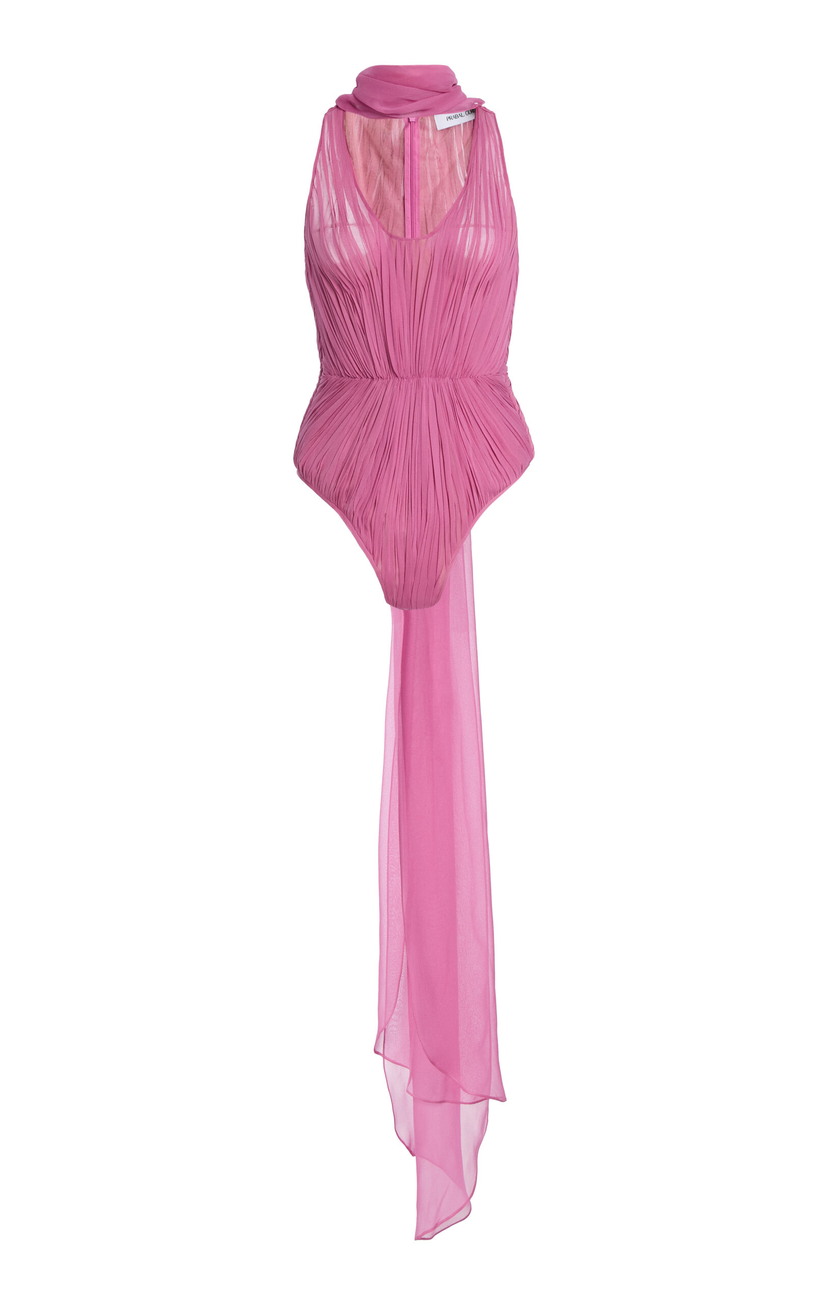 Atelier Prabal Gurung Atelier Prabal Gurung HandPleated SilkChiffon Bodysuit
