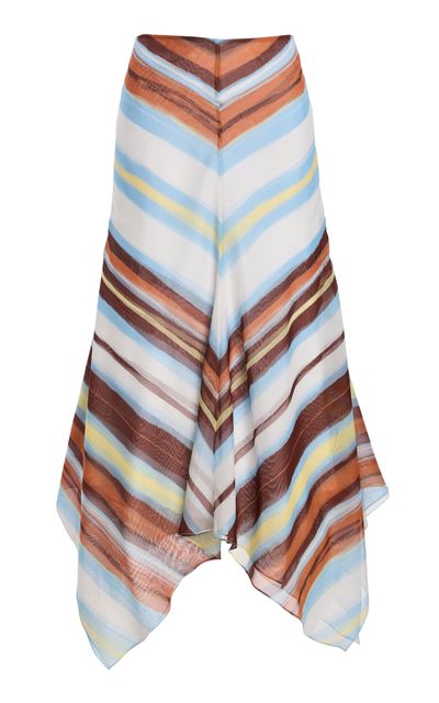 Atelier Prabal Gurung Atelier Prabal Gurung Layered Chiffon Handkerchief Midi Skirt