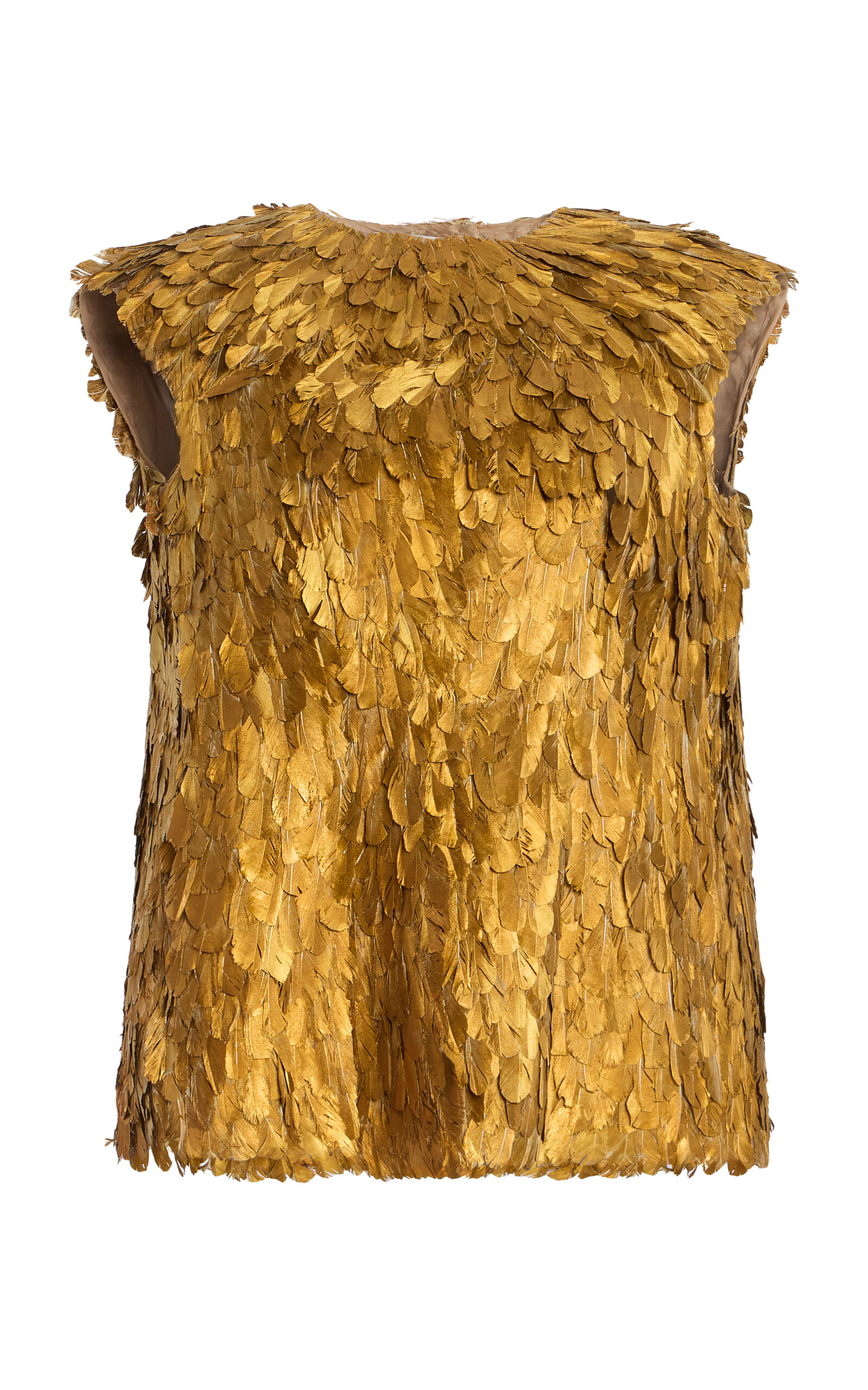 Atelier Prabal Gurung Atelier Prabal Gurung Metallic HandFeathered Top