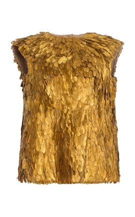 Atelier Prabal Gurung Atelier Prabal Gurung Metallic HandFeathered Top