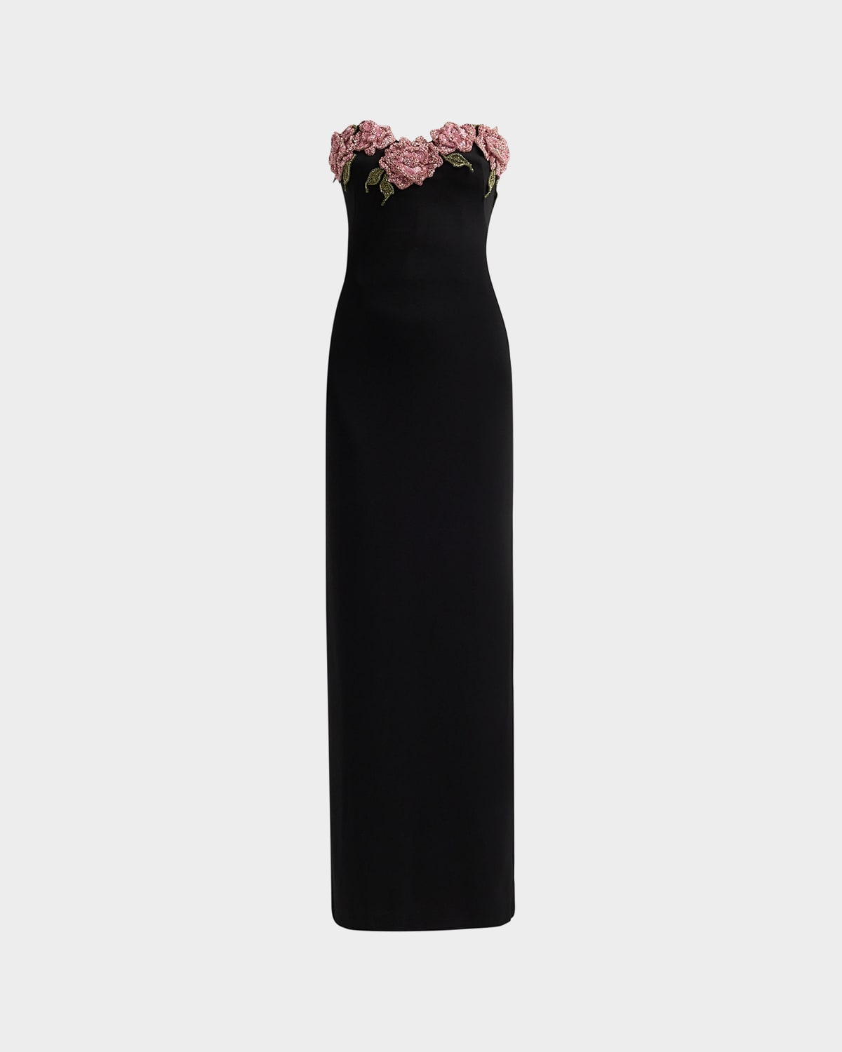 Atelier Prabal Gurung Blanca Embellished Rose Strapless Gown