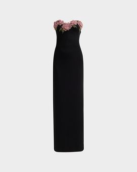 Atelier Prabal Gurung Blanca Embellished Rose Strapless Gown