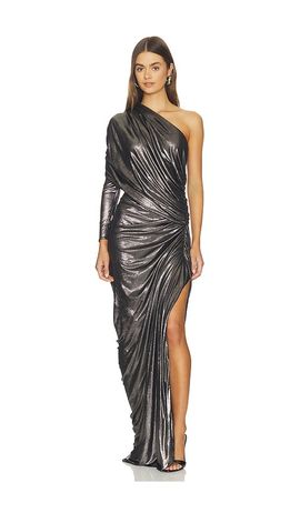 Atlein Atlein One Sleeve Draped Gown
