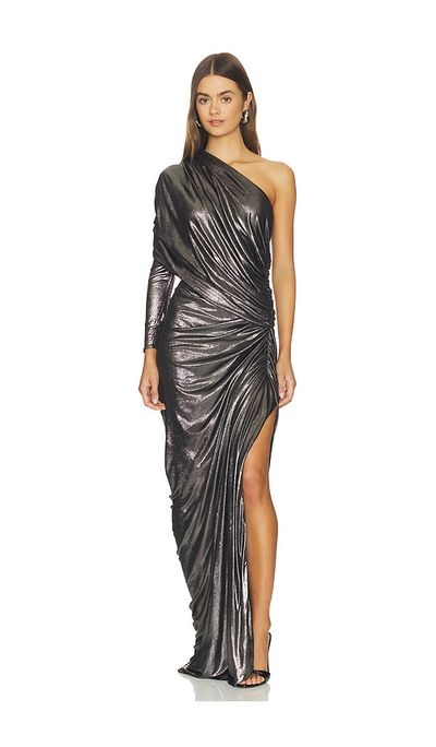 Atlein Atlein One Sleeve Draped Gown