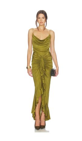 Atlein Atlein Ruffle Strappy Long Dress