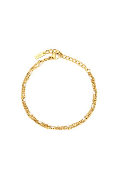 Atolea Atolea Double White Beaded Bracelet
