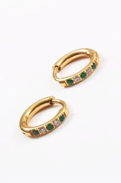 Atolea Atolea Oasis Green Hoops Earrings 