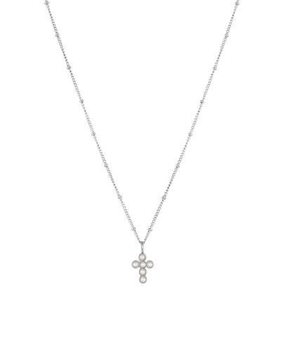 Atolea Atolea Pearl Cross Necklace