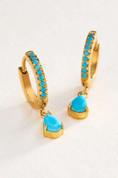 Atolea Turquoise Drop Hoop Earrings