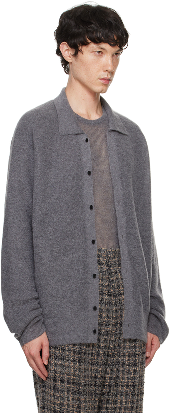 トップス MEIAS SUPER KID MOHAIR CARDIGAN AURALEE Beige Brushed Super Kid Mohair Cardigan Auralee