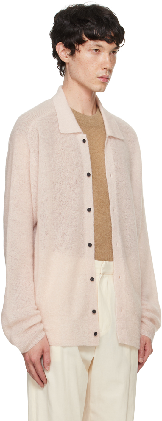 ATON - Pink Super Kid Mohair Cardigan