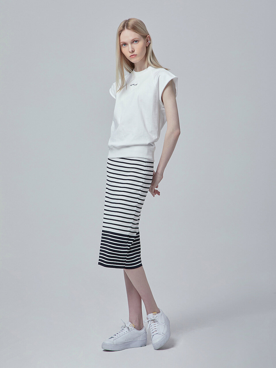 ATPLAY Stripe Knit Skirt
