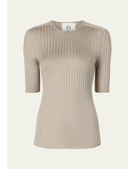 Attersee Ribbed Silk T-Shirt