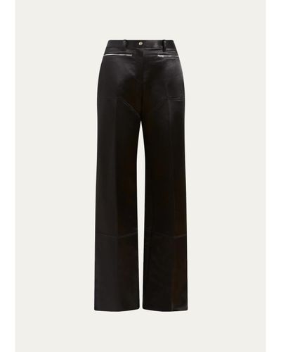 Attersee The Range High-Rise Straight-Leg Satin Pants
