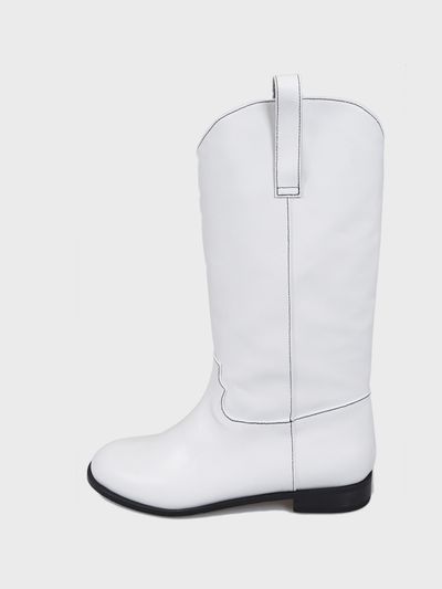 ATTITUDE;L Harris Classic Western Boots_White