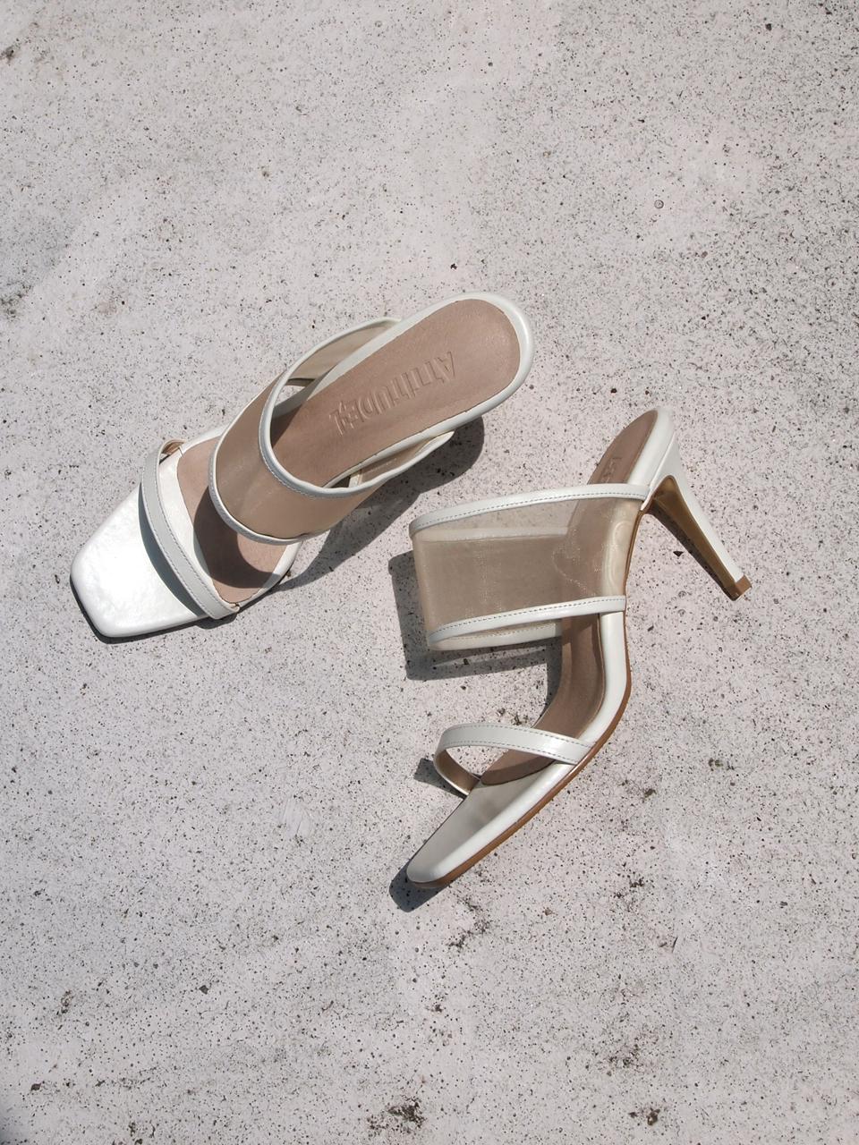 ATTITUDE;L TONE Sandal Heel_vanilla