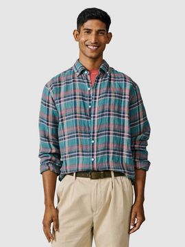 Aubin Aubin Croyland Madras Button-Down Linen Shirt