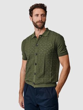 Aubin Aubin Manor Textured Button Through Polo