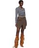 August Barron August Barron Brown Display Denim Skirt - 4