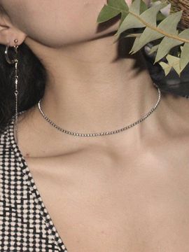 August Harmony Box Chain Necklace Silver
