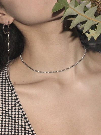 August Harmony Box Chain Necklace Silver