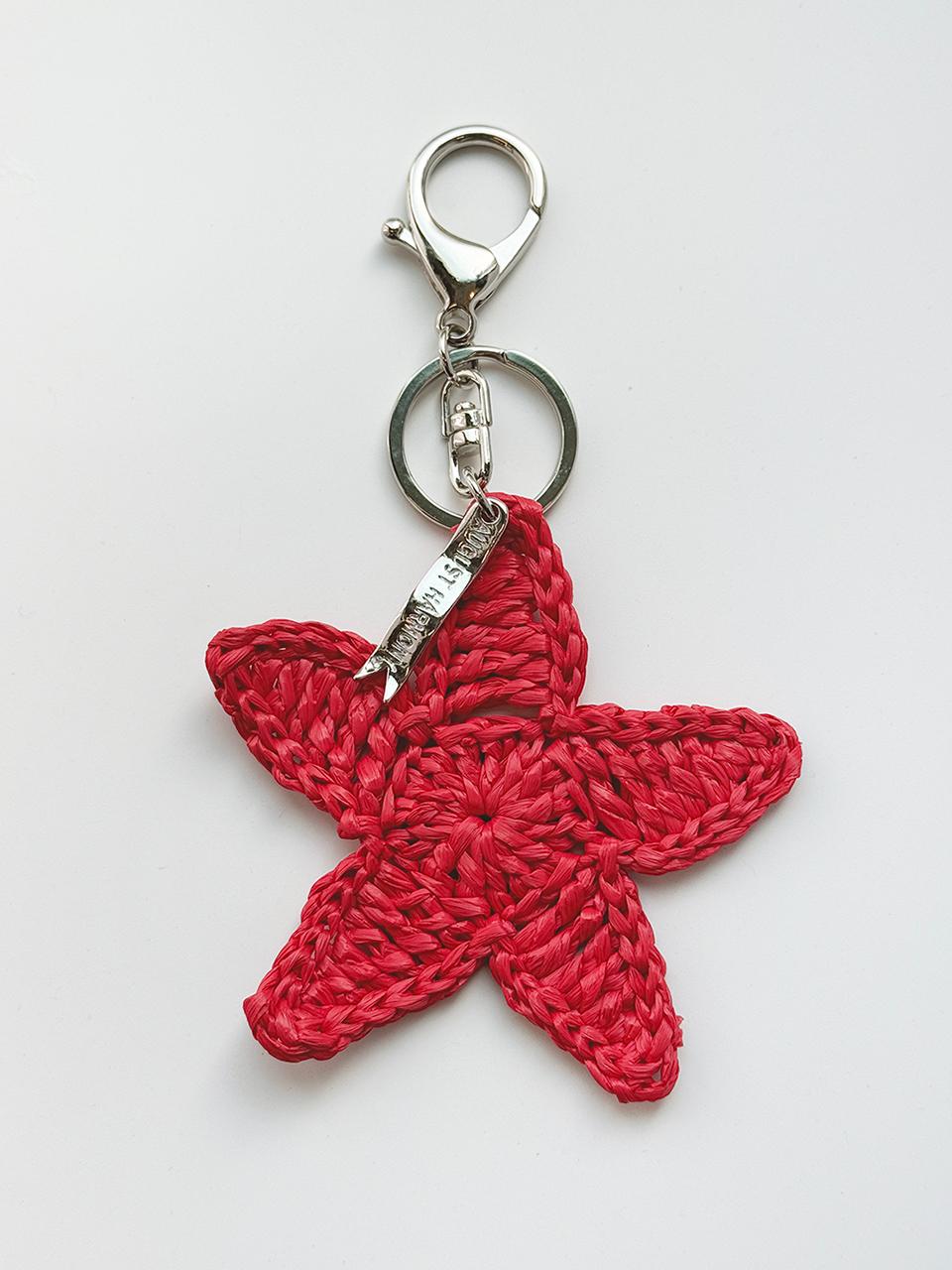 August Harmony Crochet Starfish Keyring