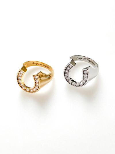 August Harmony Crystal Horseshoe Ring_2color
