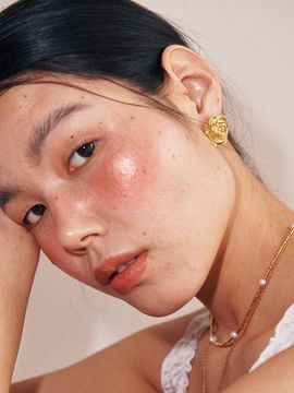 August Harmony Gemma Flower Earring / 2color