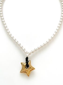 August Harmony Good Vibe Star Pearl Necklace_Black