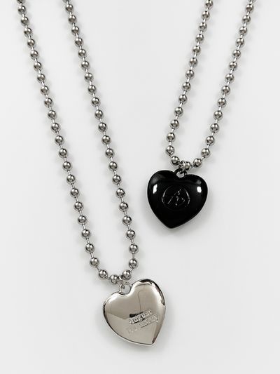 August Harmony Large Heart Bold Ball Chain Necklace (2 Colors)