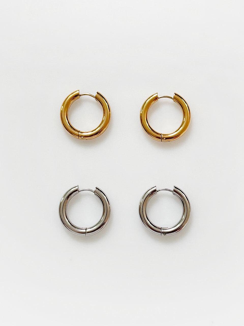 August Harmony Pipe Hoop Earring [2color]
