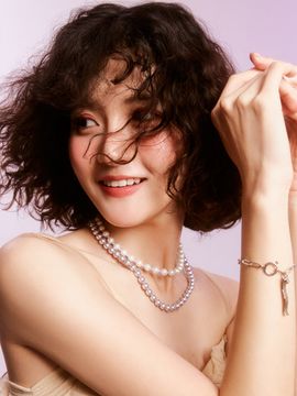 August Harmony Spring Bubble Pearl Necklace_Lavendar