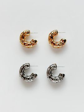 August Harmony Star Punch Hoop Earring [2color]