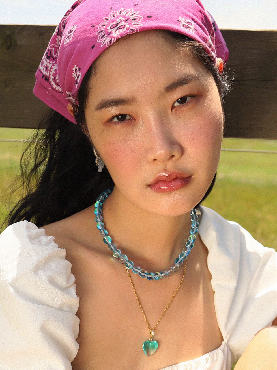 August Harmony Summer Bubble Gem Necklace_Blue