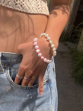 August Harmony Summer Pebble Pearl Bracelet_2color