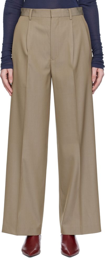 AURALEE AURALEE Beige Light Wool Max Gabardine Two-Tuck Trousers