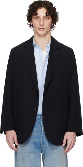 AURALEE AURALEE Black Light Cotton Wool Viyella Blazer
