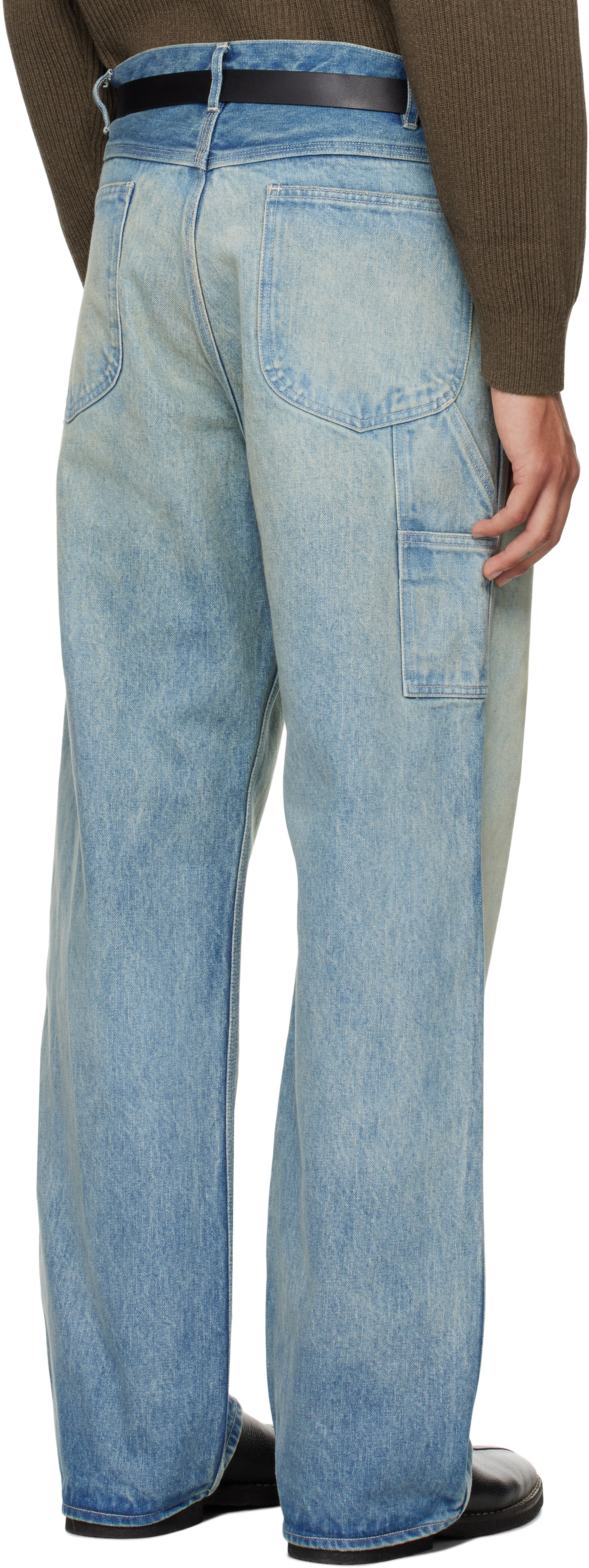 AURALEE - Blue Selvedge Faded Heavy Painter Jeans