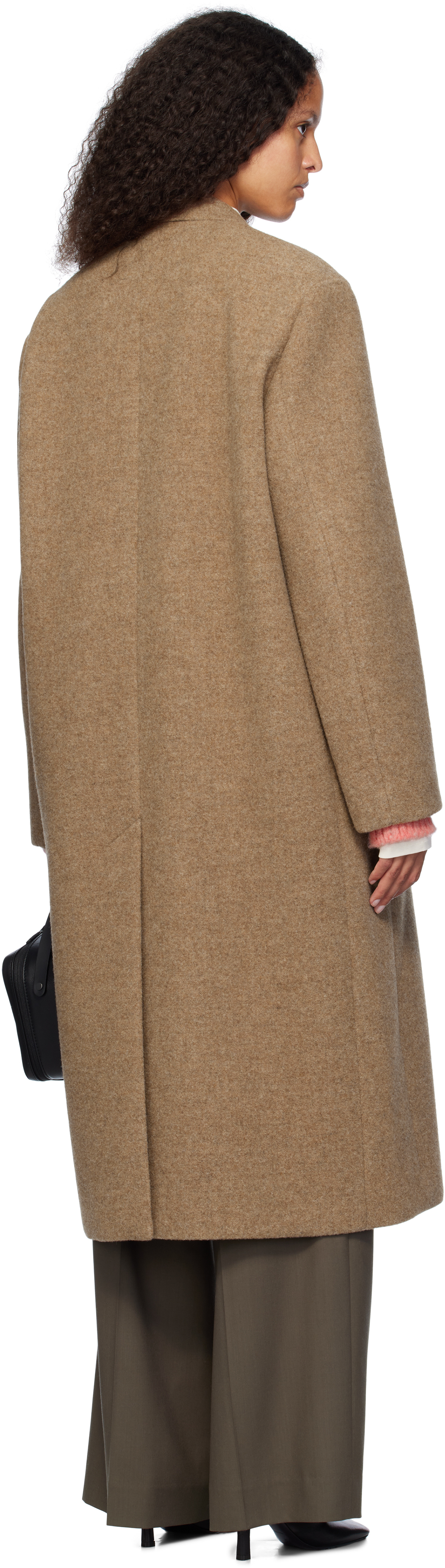 AURALEE - Brown Sponge Wool Melton Chesterfield Coat