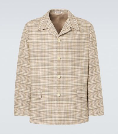 Auralee Auralee Checked silk and linen tweed jacket